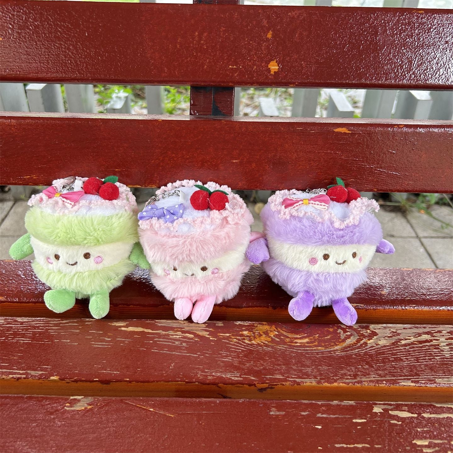 Women's Wallet Cute Smiley Plush Cake Hanging Bag Car Interior Decoration Children's Toy Prize Claw Doll