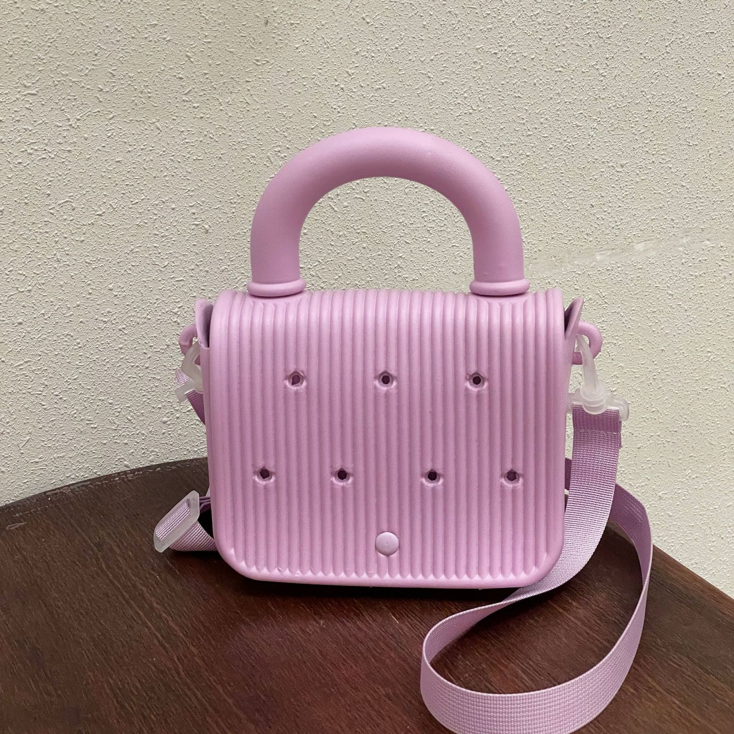 Exquisite Mini Small Square Bag Eva Solid Color Shoulder Strap Portable Minimalist Wear Match Unlock Commuter Dating All-Matching