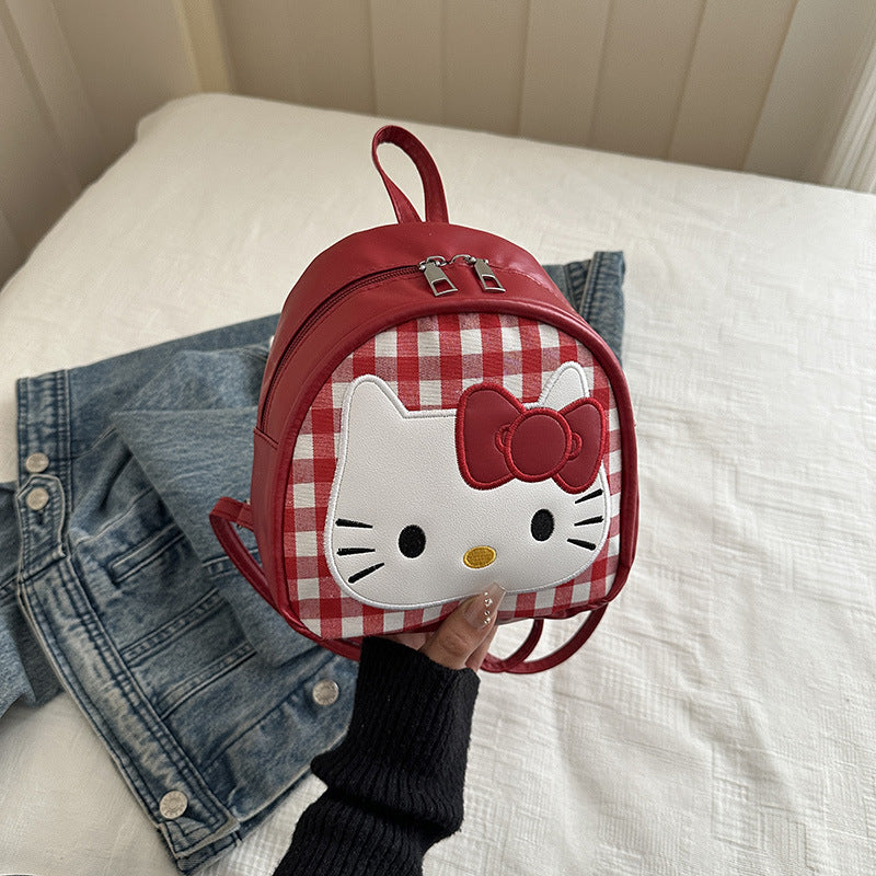 Backpack Women's Cat Plaid New Leisure Commute Shopping Simple Casual Korean Style Backpack