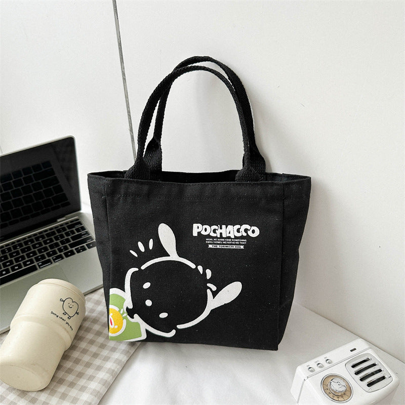 Women's Canvas Bag New Simple Commute Lunch Box Lunch Bag Fashion Mini Portable Small Cloth Bag