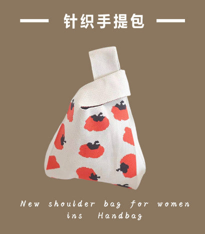 Vest Bag Women's Korean Knitted New Year Knitted Bag Hand Bag Knitted Oblique Bag