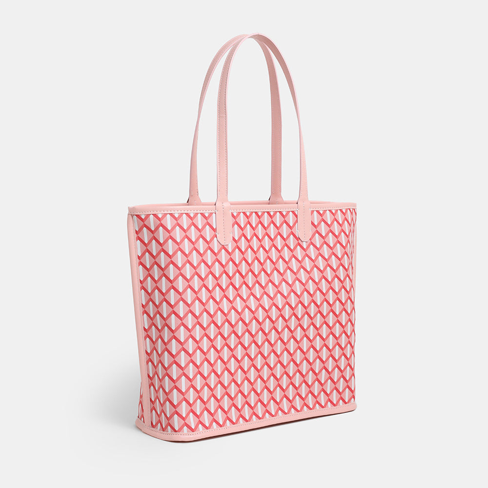 Women's Fashion Tote Bag New Large Capacity Shoulder Handbag Commute Minimalist Plaid Dog Teeth Bag