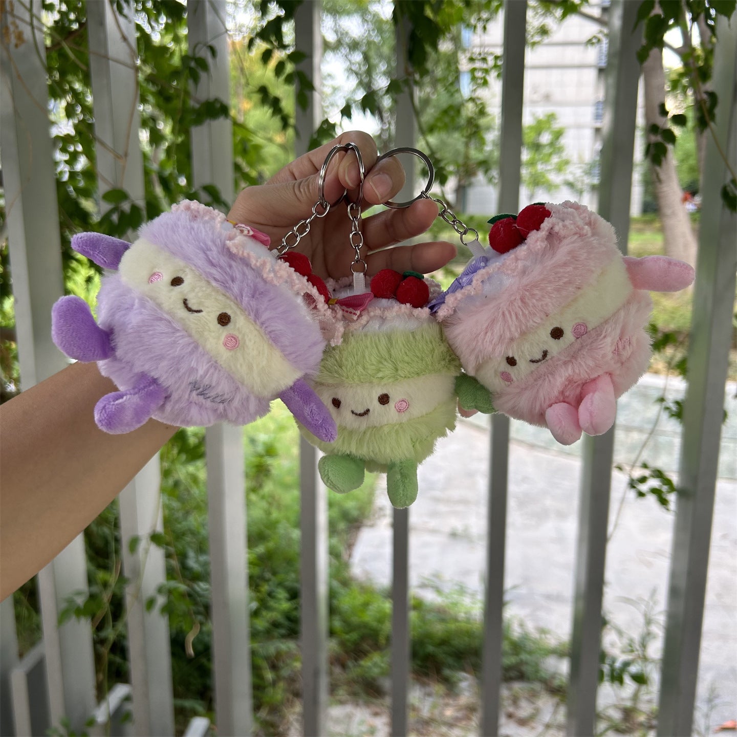 Women's Wallet Cute Smiley Plush Cake Hanging Bag Car Interior Decoration Children's Toy Prize Claw Doll