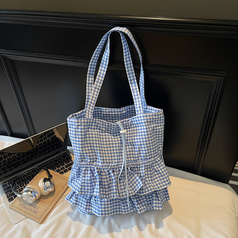 Tote Cloth Bags Women's New Commuter Plaid Fashion Simple Large Capacity Shoulder Bag