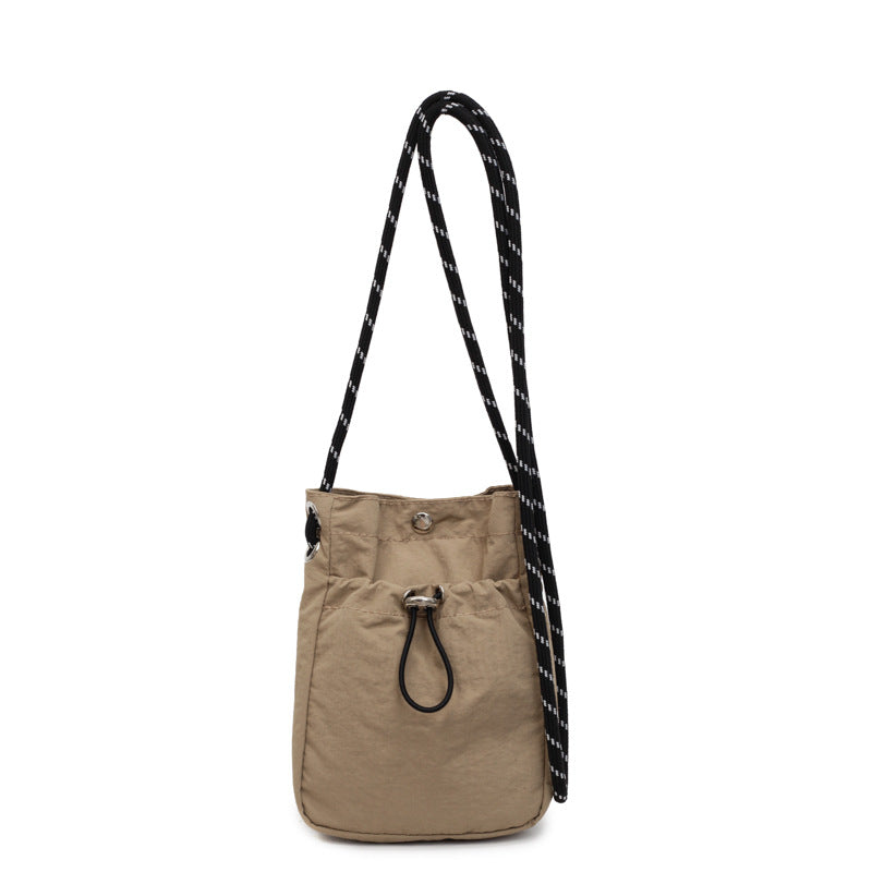 Japanese and Korean Bags Women's Simple Solid Color Shoulder Messenger Bag Minimalist Style All-Match Mobile Phone Bag
