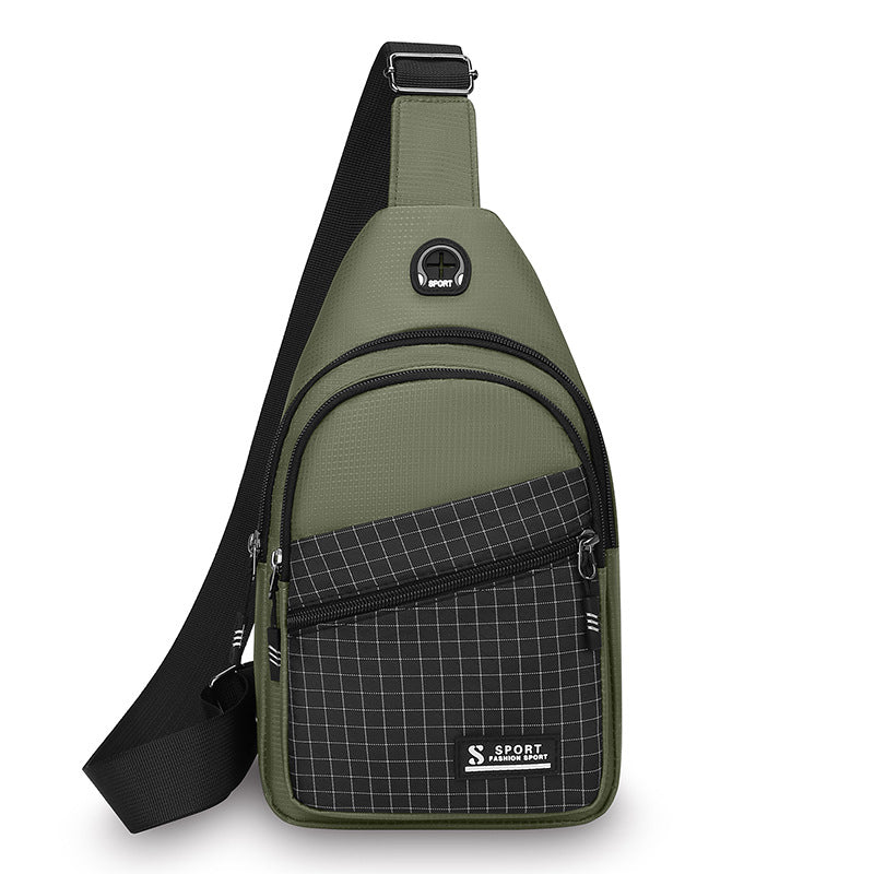 New Men's Chest Bag Fashion Simple Shoulder Messenger Bag Sports Casual Nylon Small Shoulder Bag