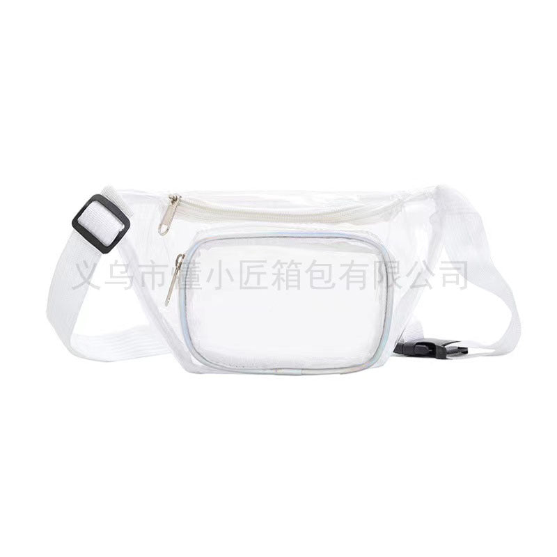 Transparent PVC Waist Bag Workout Waterproof Storage Bag Crossbody Sports Outdoor Running Pouch Travel