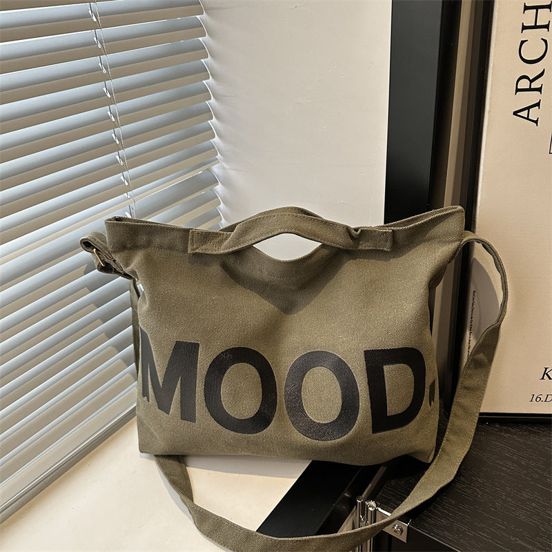 New Fashion Printing Letter Shoulder Bag Women's Large Capacity Casual Easy Matching Tote Bag Simple Fashion Canvas Bag