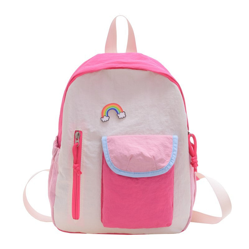 New Western Style Children's Rainbow Backpack Boys and Girls Casual Cute Kindergarten Backpack