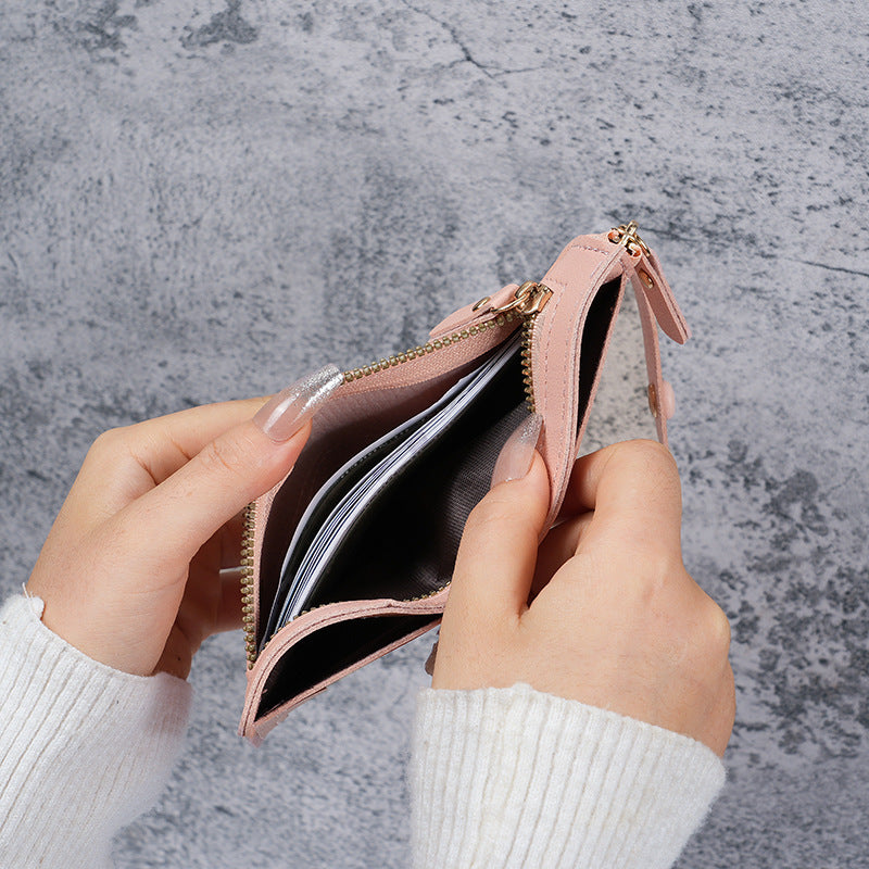 Chic Mini Wallet for Women with Zipper and Card Slots, Lightweight and Compact Design for Everyday Use