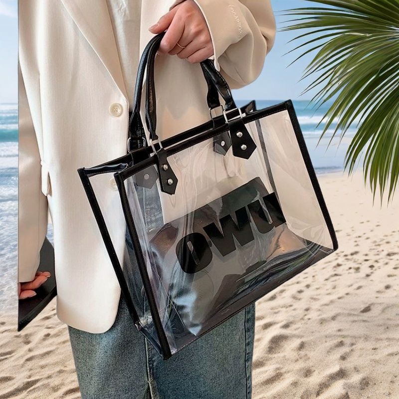 Transparent Jelly Bag Women's Large Capacity New Summer Shoulder Bag Texture Commuter Tote