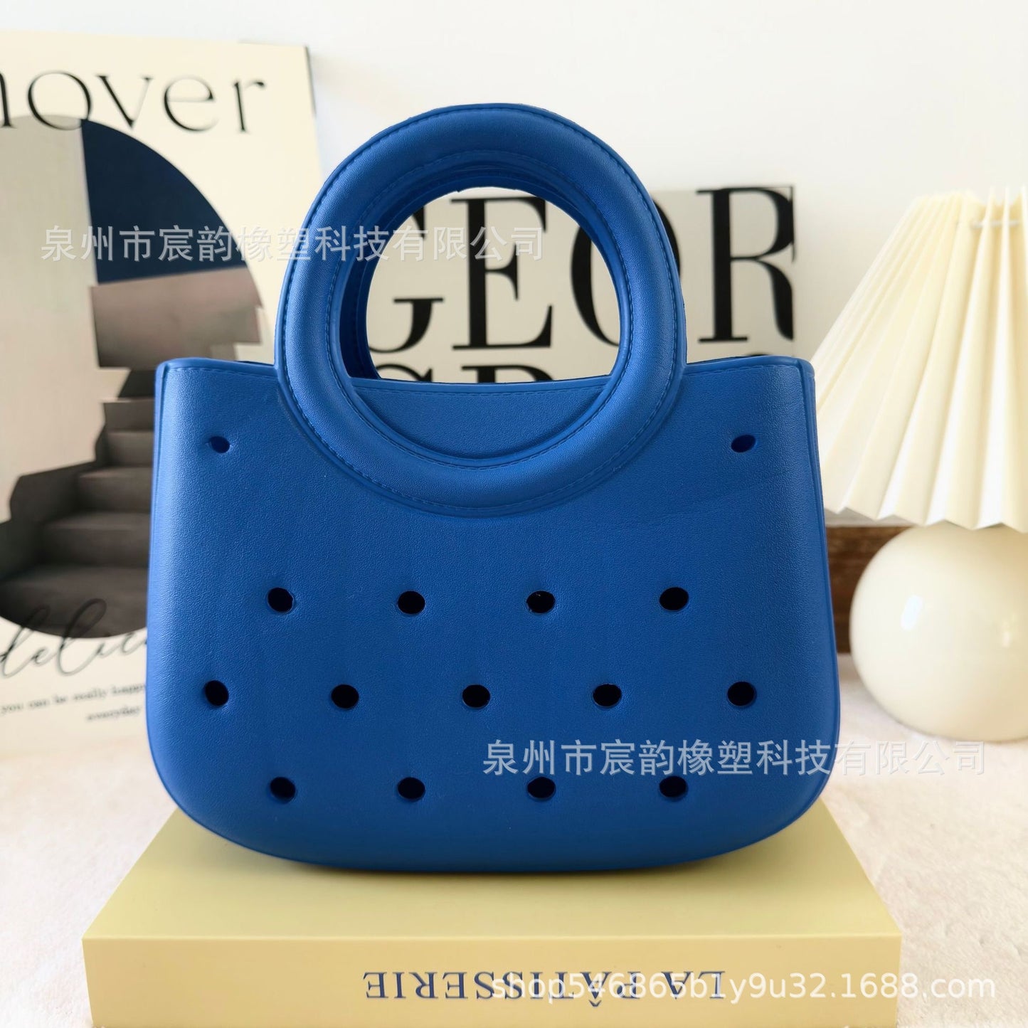 Eva Beach Bag Outdoor Seaside Vacation Ring Handbag Large Capacity Breathable Women's Shoulder Hole Bag