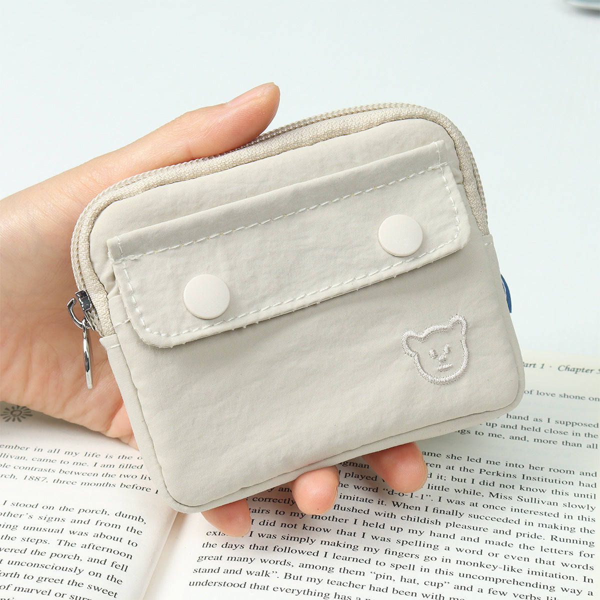 Japan and South Korea Zipper Change Waterproof Storage Bag Cute Simple Large Capacity Card Holder Driving License Clutch Fashion