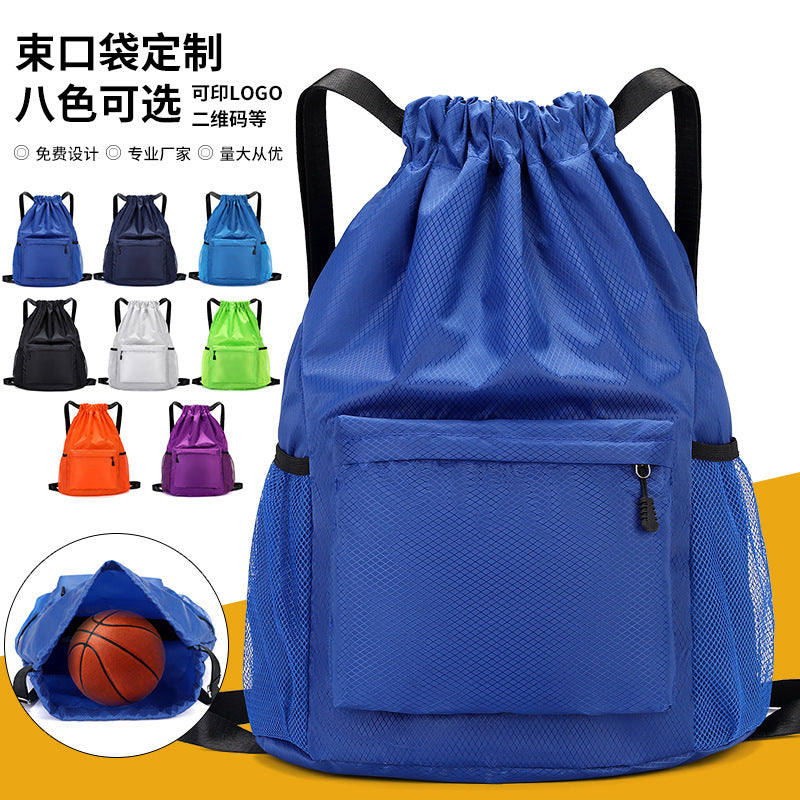 Women's Backpack Drawstring Bag Drawstring Sports Travel Backpack with Mesh Side Pocket and Front Zipper Pocket Suitable for Fitness Training Daily Use