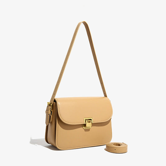 Urban Simple Style Lock Messenger Bag Multi-Functional Inner Bag Design Everyday Joker Fashion Small Square Bag