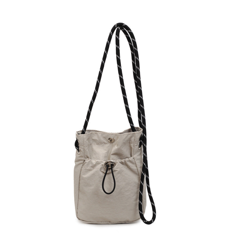 Japanese and Korean Bags Women's Simple Solid Color Shoulder Messenger Bag Minimalist Style All-Match Mobile Phone Bag