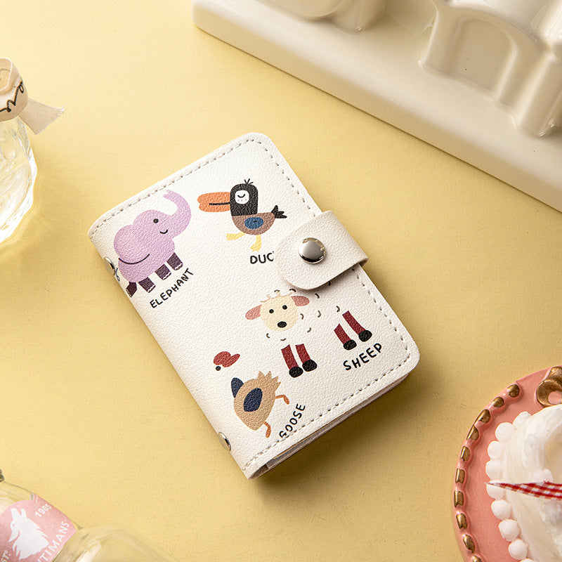 New Cartoon Cute Card Holder Large Capacity Multiple Card Slots Mini Small Cute Lady Anti-Degaussing Certificate Holder