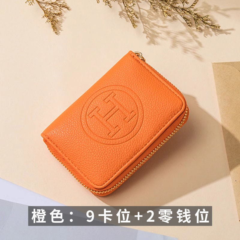 New Exquisite Small Multiple Card Slots Organ Zipper Card Holder Large Capacity Bank Card Document Package