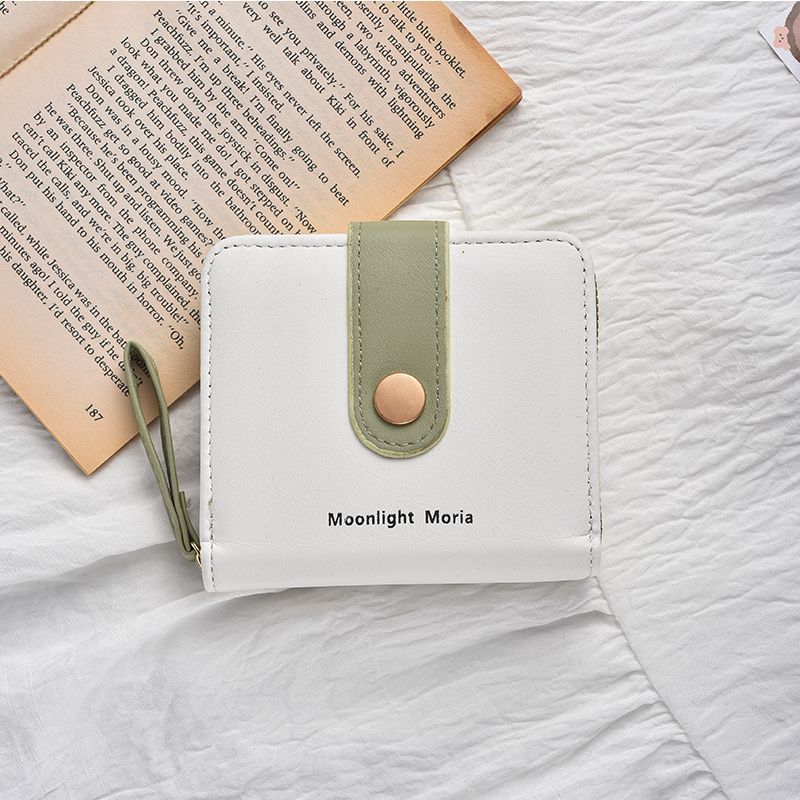 Simple Cute Kitten Japanese Style Women's Buckle Coin Pocket Portable Belt Women's Multi-Functional Short Wallet Wallet Card Holder