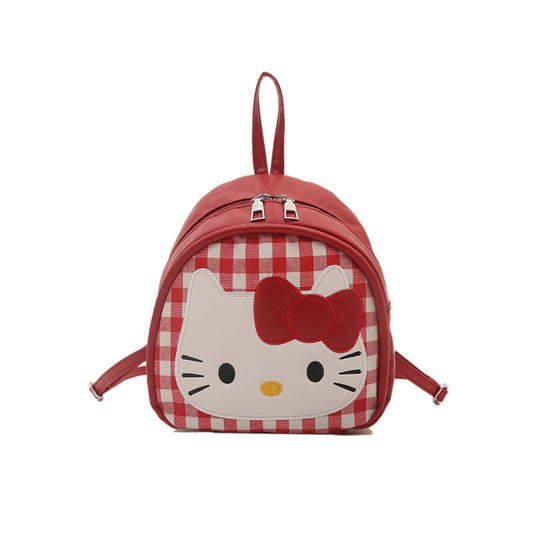 Backpack Women's Cat Plaid New Leisure Commute Shopping Simple Casual Korean Style Backpack