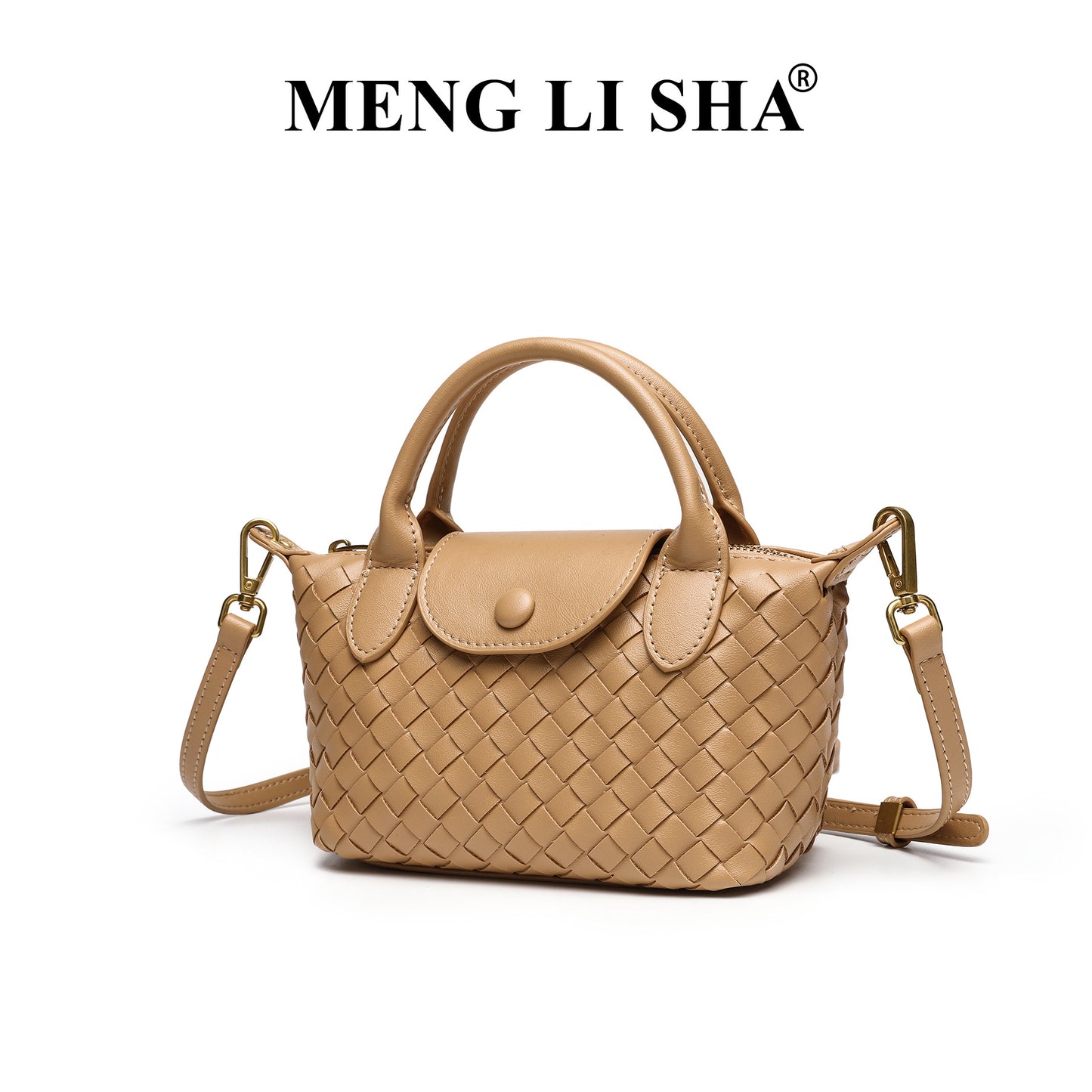 Woven Bag Women's Fashion Longchamps Bag Trendy One-Shoulder Crossbody Dumpling Bag Commuter's All-Matching Portable Small Square Bag