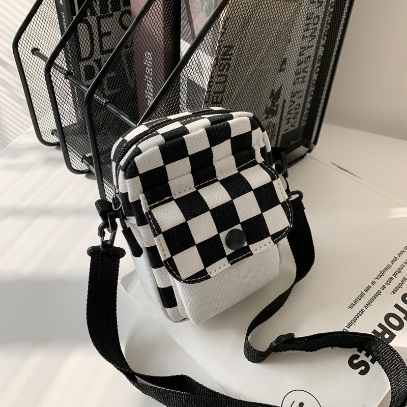 New Retro Color Plaid Bag Women's Simple Trendy College Style Messenger Bag