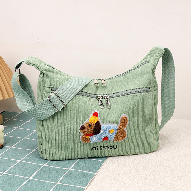 Shoulder Bag Women's Retro Commuter Large Capacity New Popular Student Class Crossbody Tote Bag