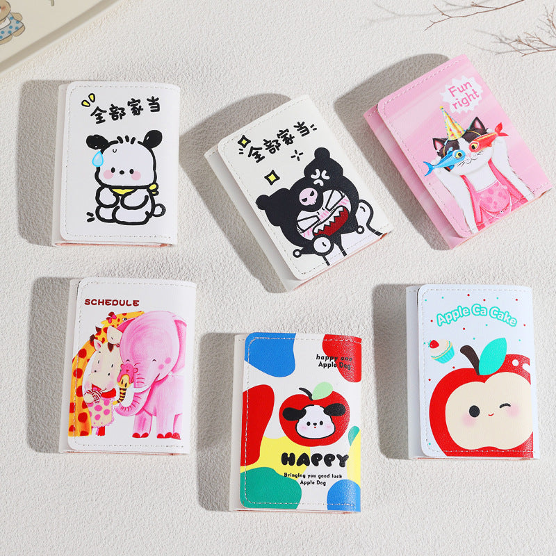 New Portable Wallet Small Large Capacity Three Fold Female Cute Cartoon Mini Purse Student Short Wallet Niche