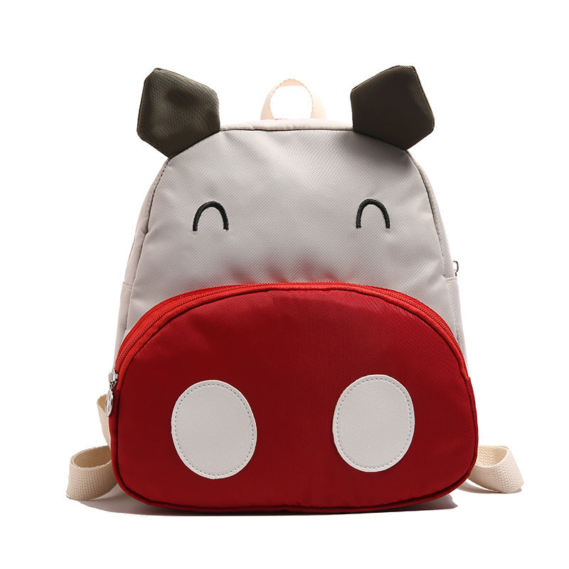 Cute Animal Cartoon Backpack for Kids - Stylish Dual-Shoulder Bag with Zipper Closure and Phone Pocket