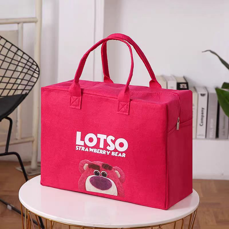 Cute Cartoon Felt Travel Bag with Handle - Perfect for Luggage Storage and Daily Use