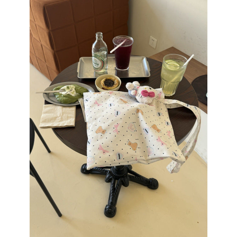 Cute Floral Print Tote Bag for Women 2024 Trendy Canvas Shoulder Bag with Large Capacity Perfect for Daily Commute and Travel