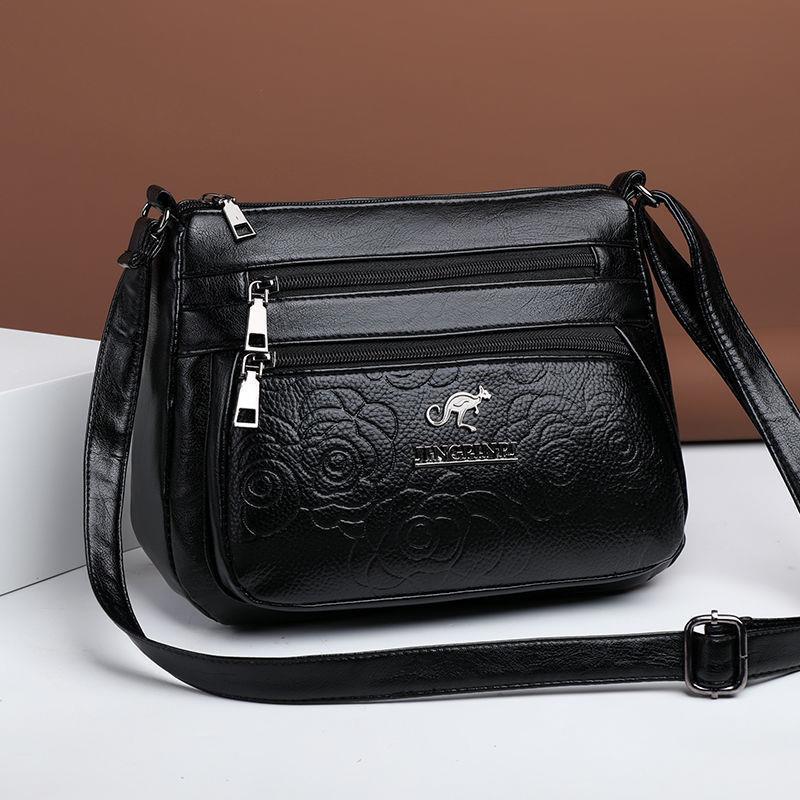Textured Middle-Aged Mom Bag New Women's Shoulder Messenger Bag Grandma Bag