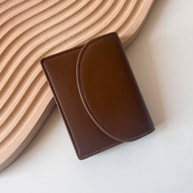 Korean Style New Women's Coin Purse Solid Color Simple Card Holder Multifunctional Lipstick Large-Capacity Wallet