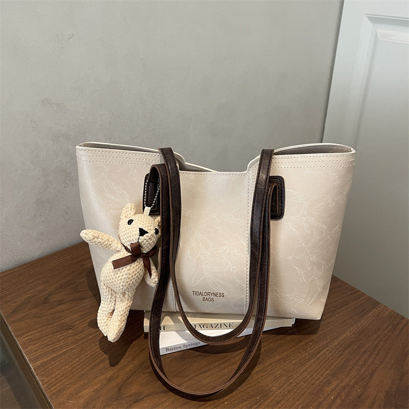 New Women's Large Capacity Casual Tote Bag Advanced Texture Shoulder Bag Commuter's All-Matching Fashion Item