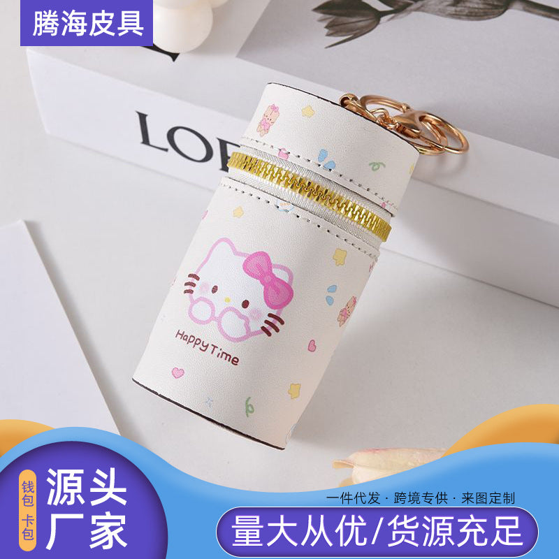 KT Earphone Bag Fashion Lipstick Pack Trendy Unique Cylinder Storage Pendant Cute Cartoon Jewelry Bag