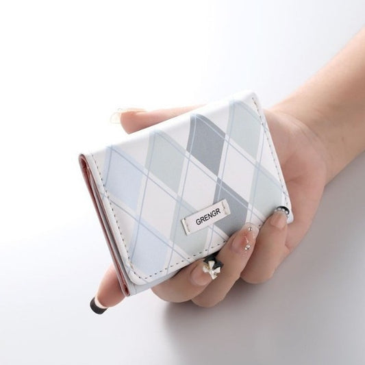 Women's Korean-Style Wallet Short Small Multiple Card Slots Student Folding Wallet Japanese Style Simple Solid Color Zipper Change Card Holder
