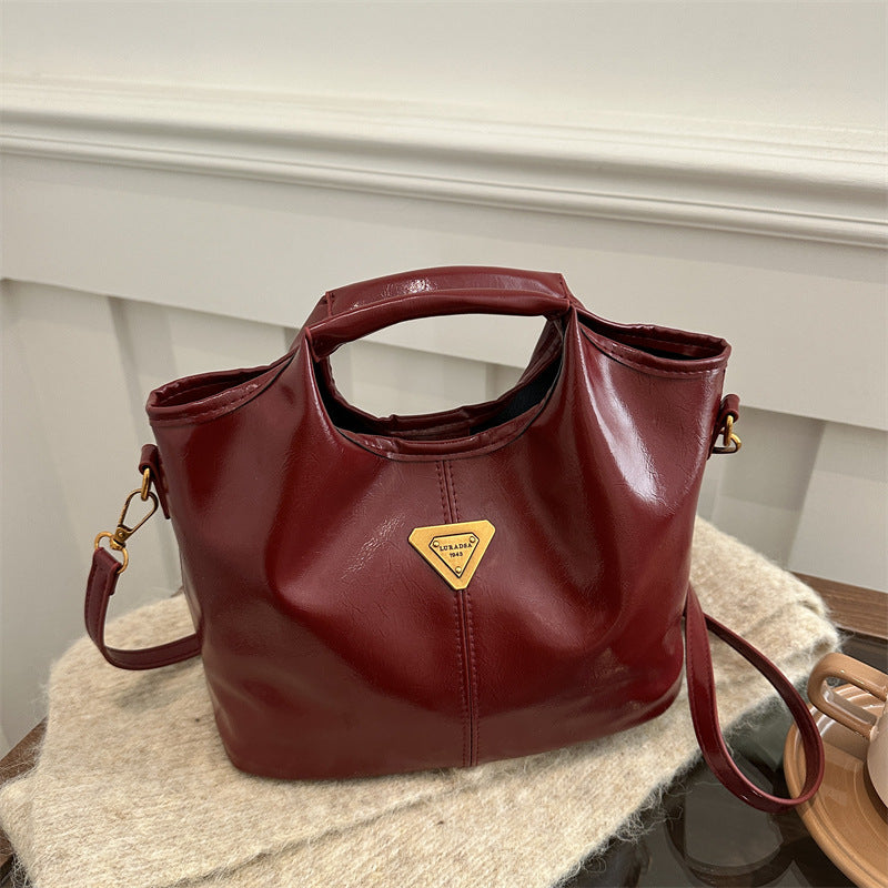 Vintage Tote Women's Summer New Commuter Large Capacity Shoulder Messenger Bag Mother and Child Bag
