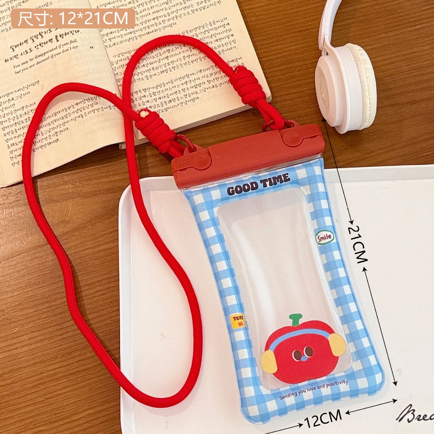 Cute Transparent Waterproof Mobile Phone Bag Touch Screen Design Suitable for Swimming Drifting Multifunctional Sealed Storage Bag