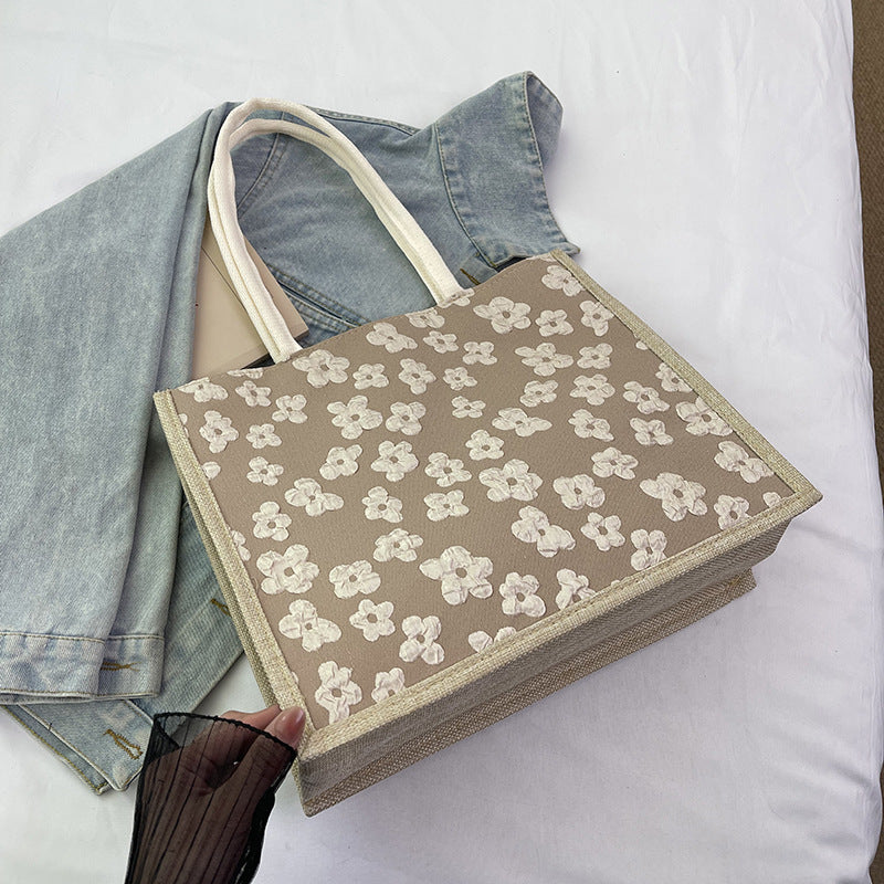 Bag Women's Bag Spring New Simple Fashion Large Capacity Totes Solid Color Casual Portable Shoulder Bag