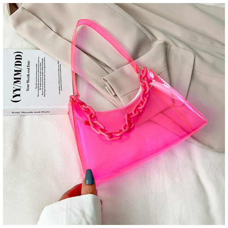 Summer New Transparent PVC Women's Bag Fashion Underarm Cute Daily Shoulder Bag