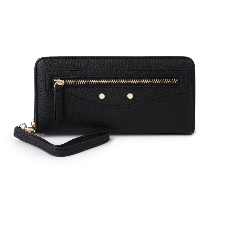 Stylish Zippered Long Wallet for Women withÀó֦ Texture and Coin Pocket, Fashionable Everyday Accessory