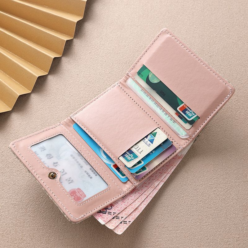 New Ins Style Bear Wallet Simple and Gentle Color Fresh Korean Multi-Functional Short Student Change Card Clamp