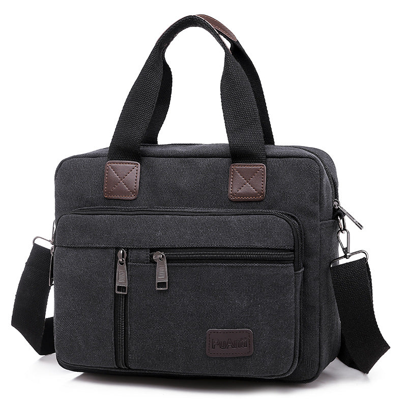Canvas Men's Bag New Large Capacity Leisure Travel Business Shoulder Bag Versatile Retro Messenger Bag