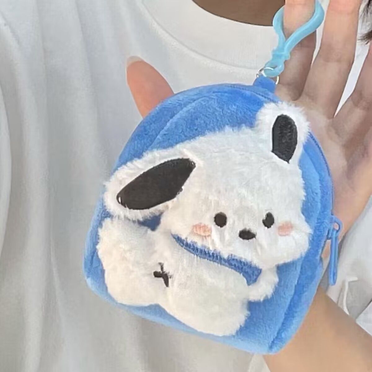 Cute Pacha Dog Mini Coin Purse Headset Storage Bag Couple Keychain Schoolbag Pendant Plush Doll Gift