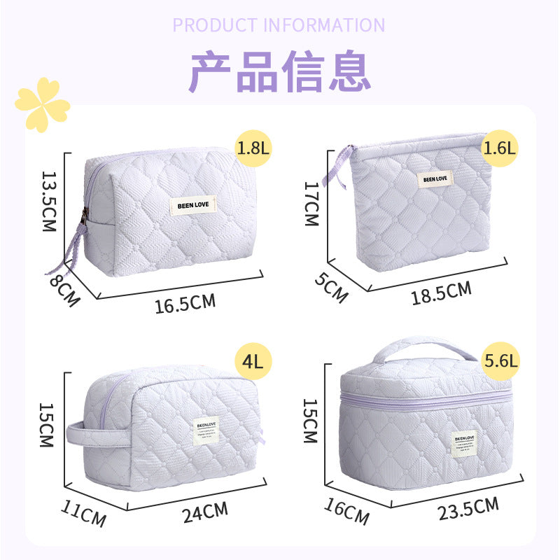 Women's Cosmetic Bag Travel Carrying Case Fashion Simple Design with Handle Convenient and Practical