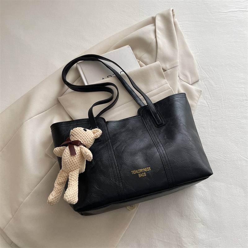 New Women's Large Capacity Casual Tote Bag Advanced Texture Shoulder Bag Commuter's All-Matching Fashion Item