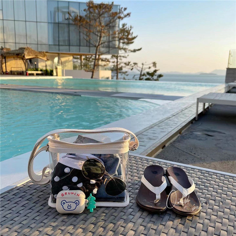 Cute Transparent Kids Shoulder Bag for Swimming, Snacks, Toys & Daily Use - Waterproof PVC Design