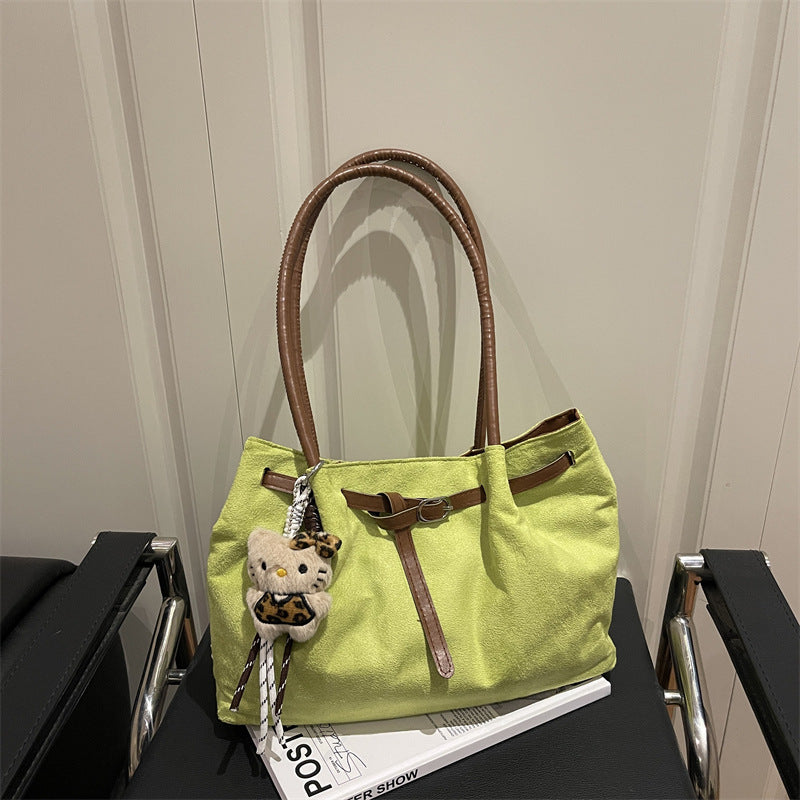 Fashionable Casual Large-Capacity Suede Tote Bag New Commuter Super Popular High-Grade Shoulder Bag for Women