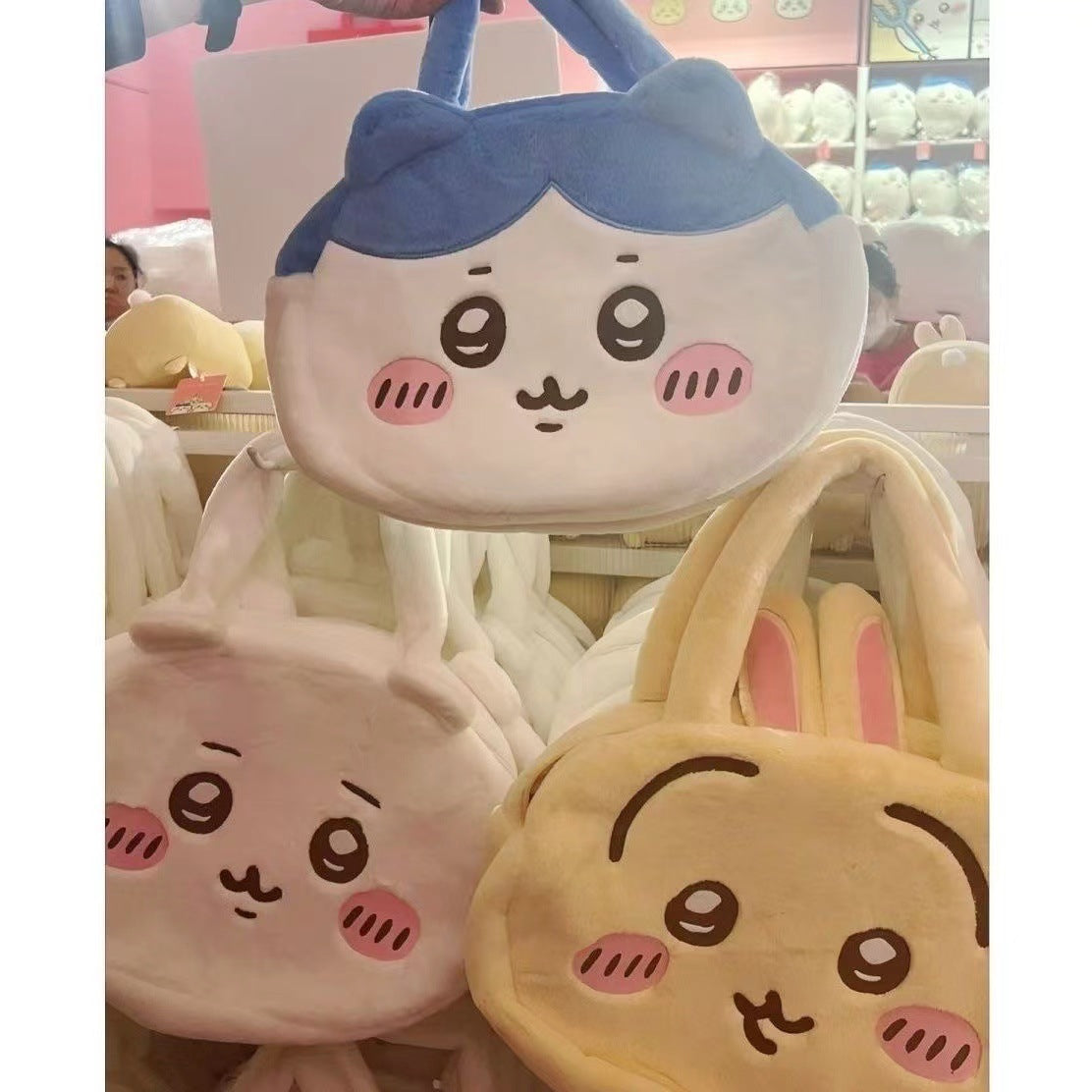 Cute Kawaii Plush Rabbit Tote Bag with Sweet Face Design for Women and Students, Perfect for Daily Use and School