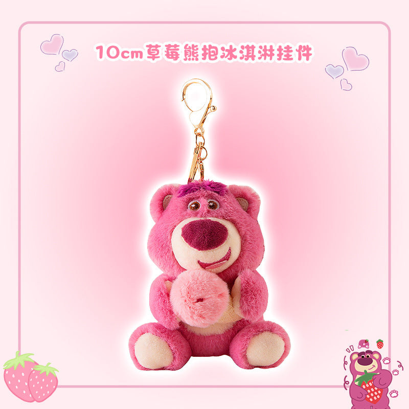 Girls Crossbody Bag Strawberry Bear Plush Head-Shaped Satchel Cute Animal Shape